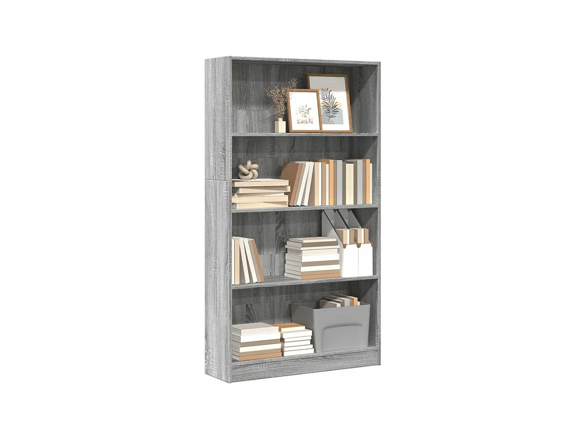 Bibliothèque sonoma gris 80x24x143 bois d'ingénierie