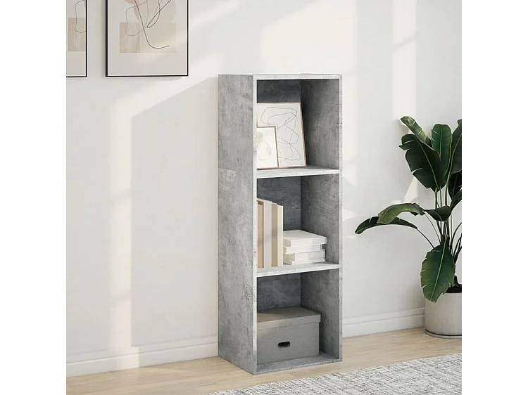 Bibliothèque gris béton 40x30x114 bois d'ingénierie