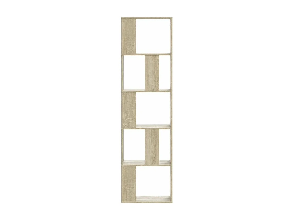 Bibliothèque 5 niveaux chêne sonoma bois d'ingénierie