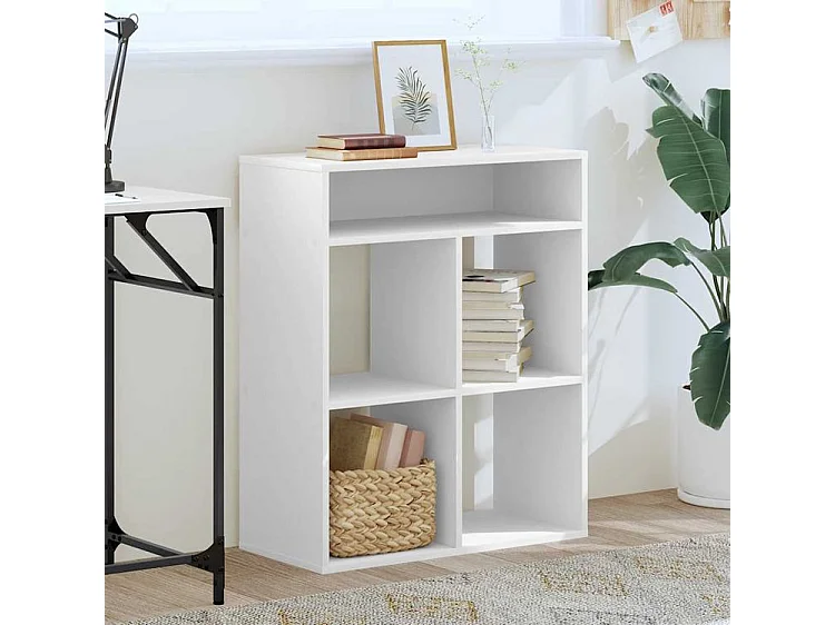 Bibliothèque blanc 66x31x80 bois d'ingénierie