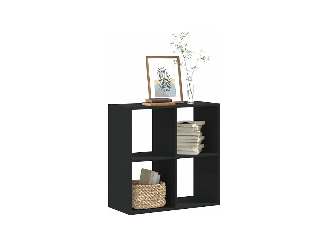 Bibliothèque noir 68,5x32x68,5 bois d'ingénierie