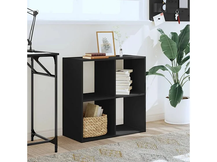 Bibliothèque noir 68,5x32x68,5 bois d'ingénierie