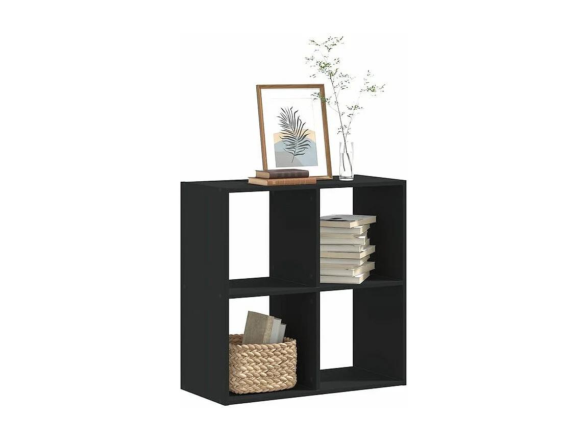 Bibliothèque noir 68,5x32x68,5 bois d'ingénierie