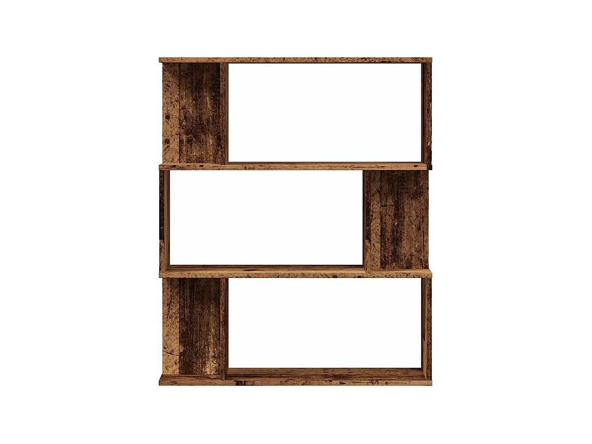 Bibliothèque séparateur en bois Mikola 80cm - Simple et moderne-Couleur Marron noisette