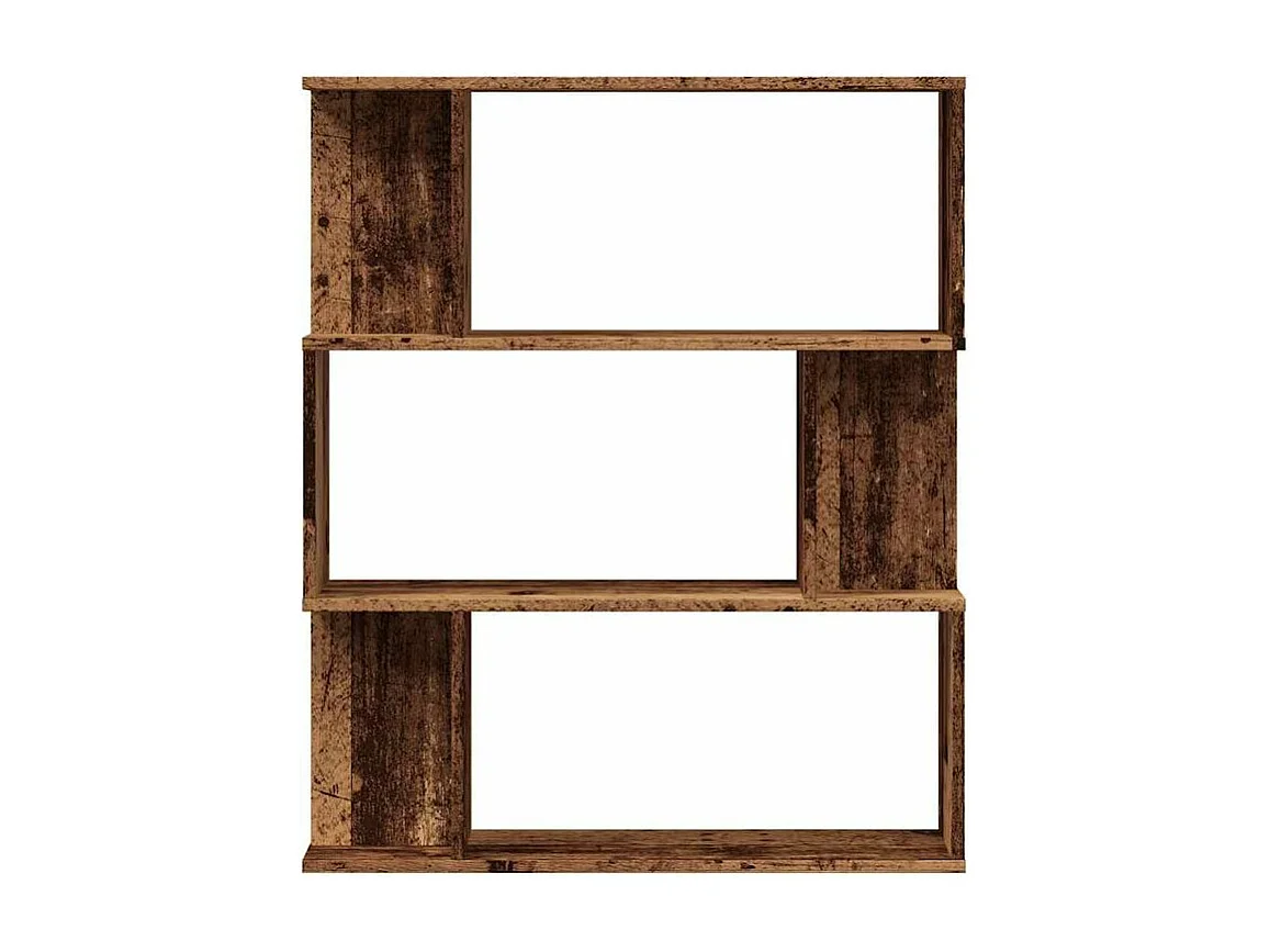 Bibliothèque séparateur en bois Mikola 80cm - Simple et moderne-Couleur Marron noisette