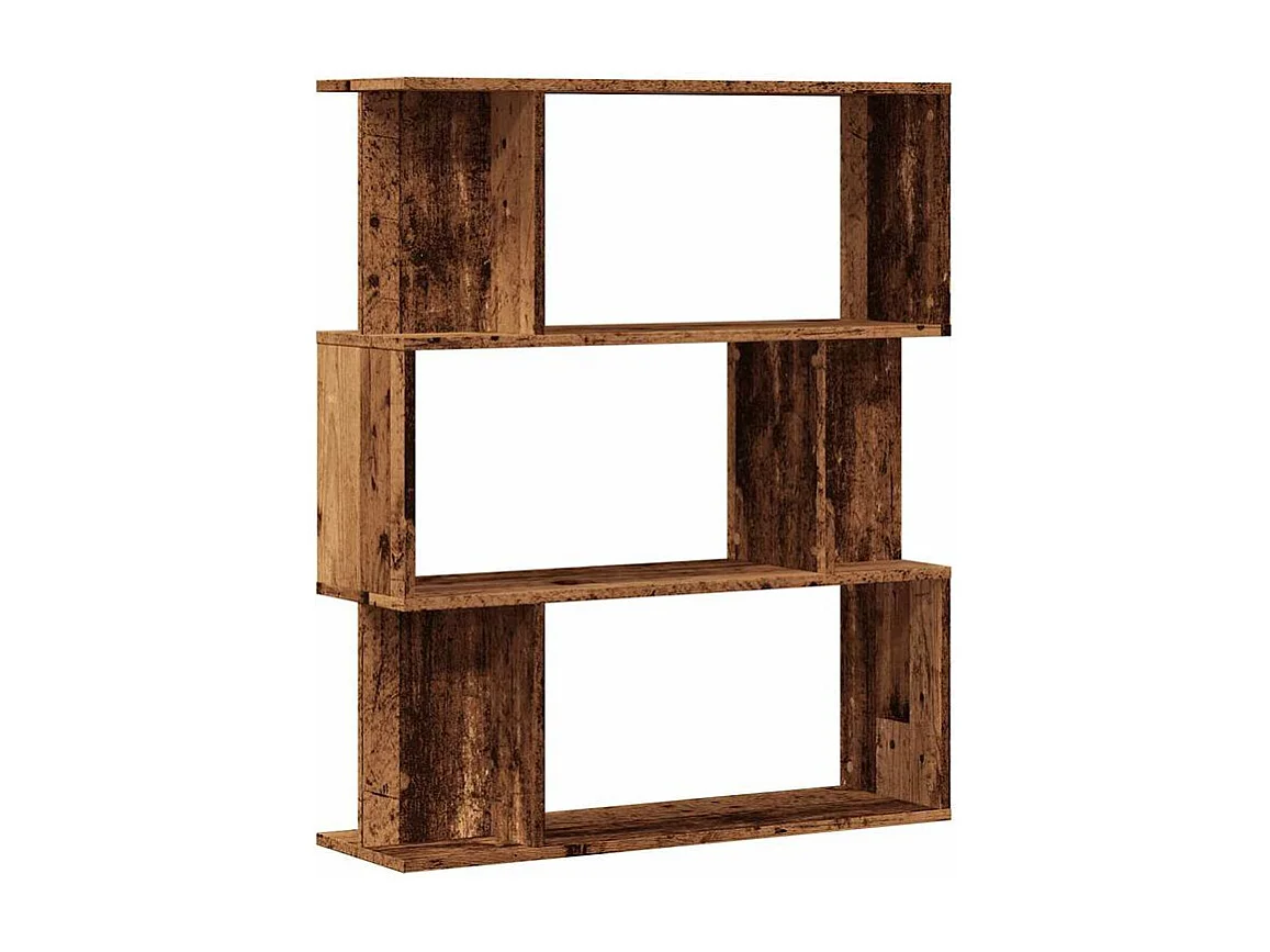 Bibliothèque séparateur en bois Mikola 80cm - Simple et moderne-Couleur Marron noisette