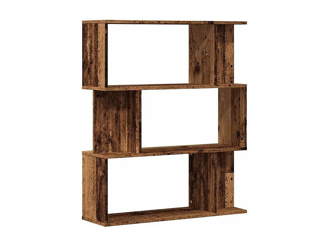 Bibliothèque séparateur en bois Mikola 80cm - Simple et moderne-Couleur Marron noisette