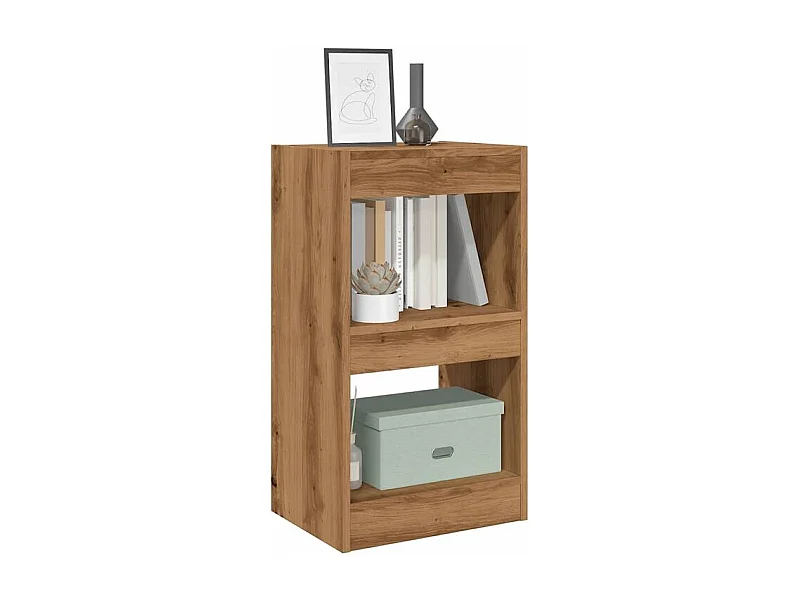 Bibliothèque-Séparateur de pièce chêne artisanal 40x30x72