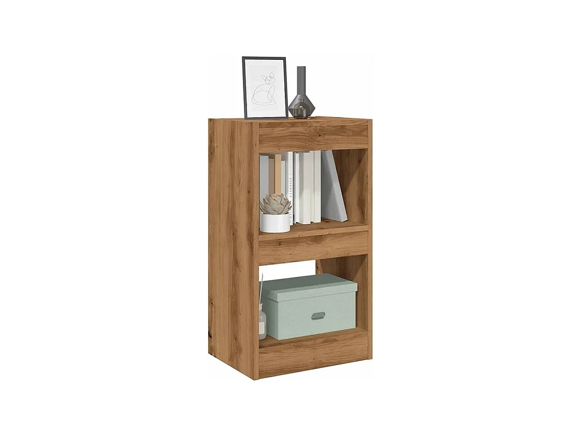 Bibliothèque-Séparateur de pièce chêne artisanal 40x30x72