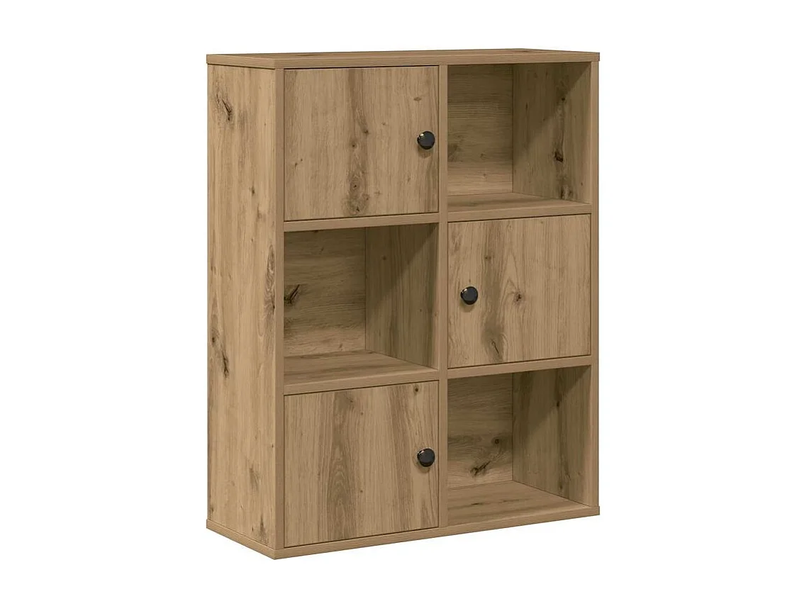 Bibliothèque chêne artisanal 60x24x76,5 bois d'ingénierie