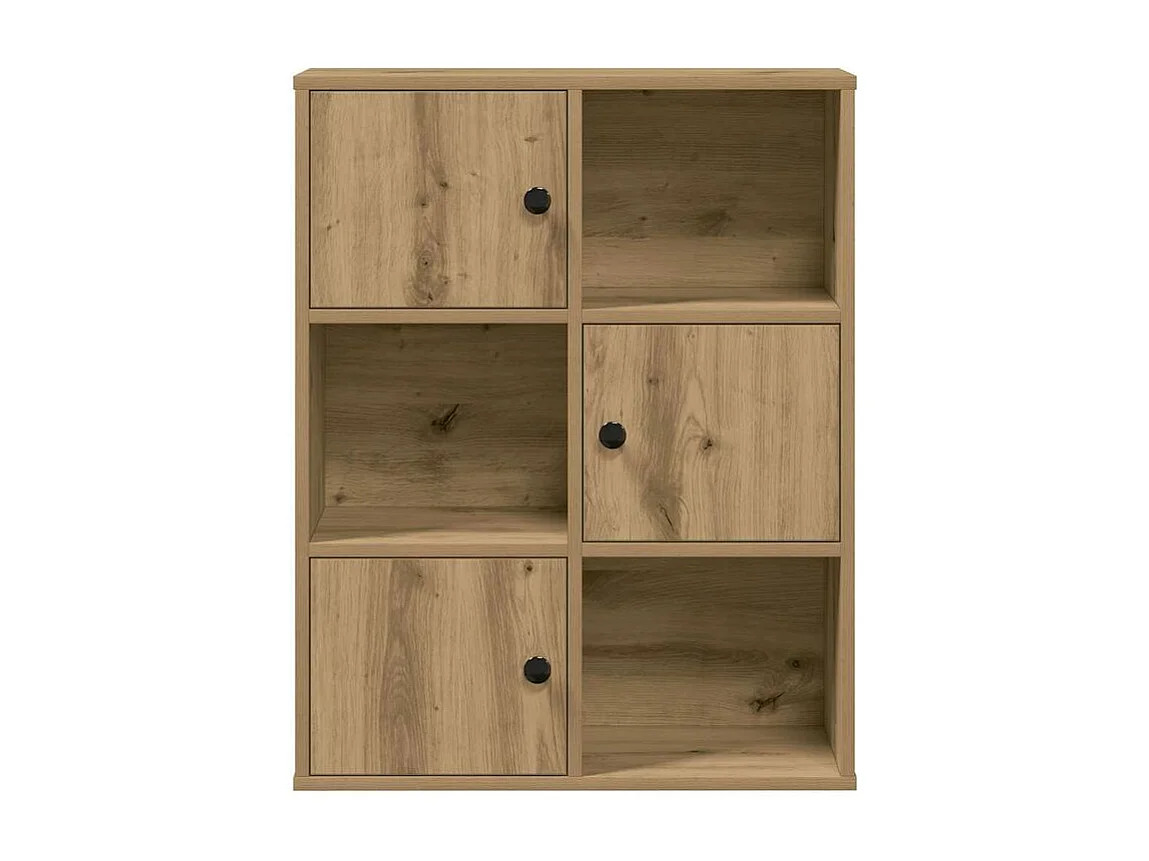 Bibliothèque chêne artisanal 60x24x76,5 bois d'ingénierie