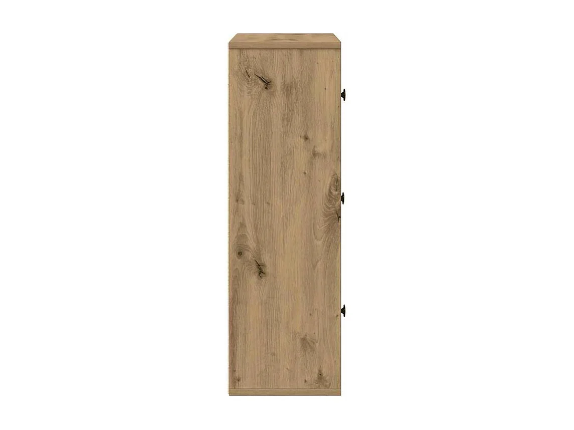 Bibliothèque chêne artisanal 60x24x76,5 bois d'ingénierie