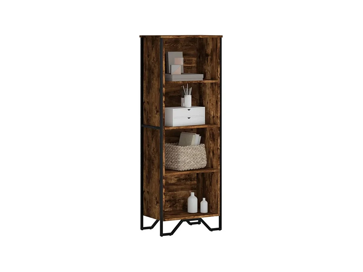 Bibliothèque chêne fumé 50x31x137,5 bois d'ingénierie