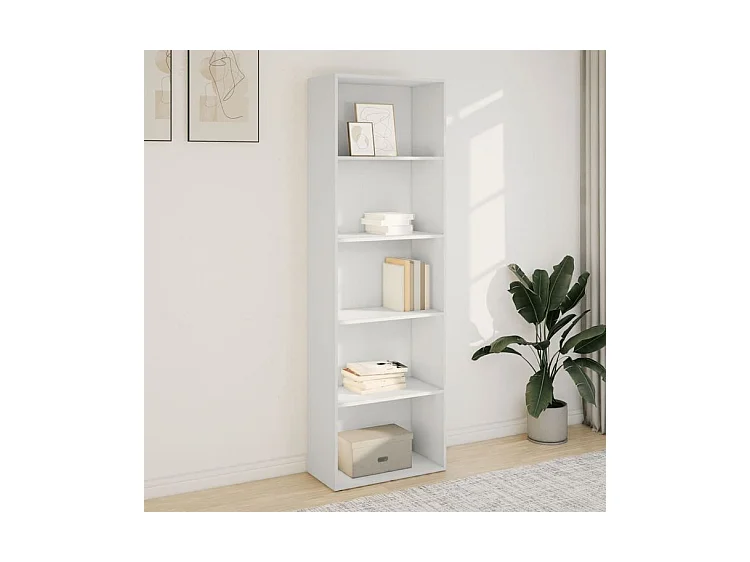 Bibliothèque blanc 60x30x189 bois d'ingénierie