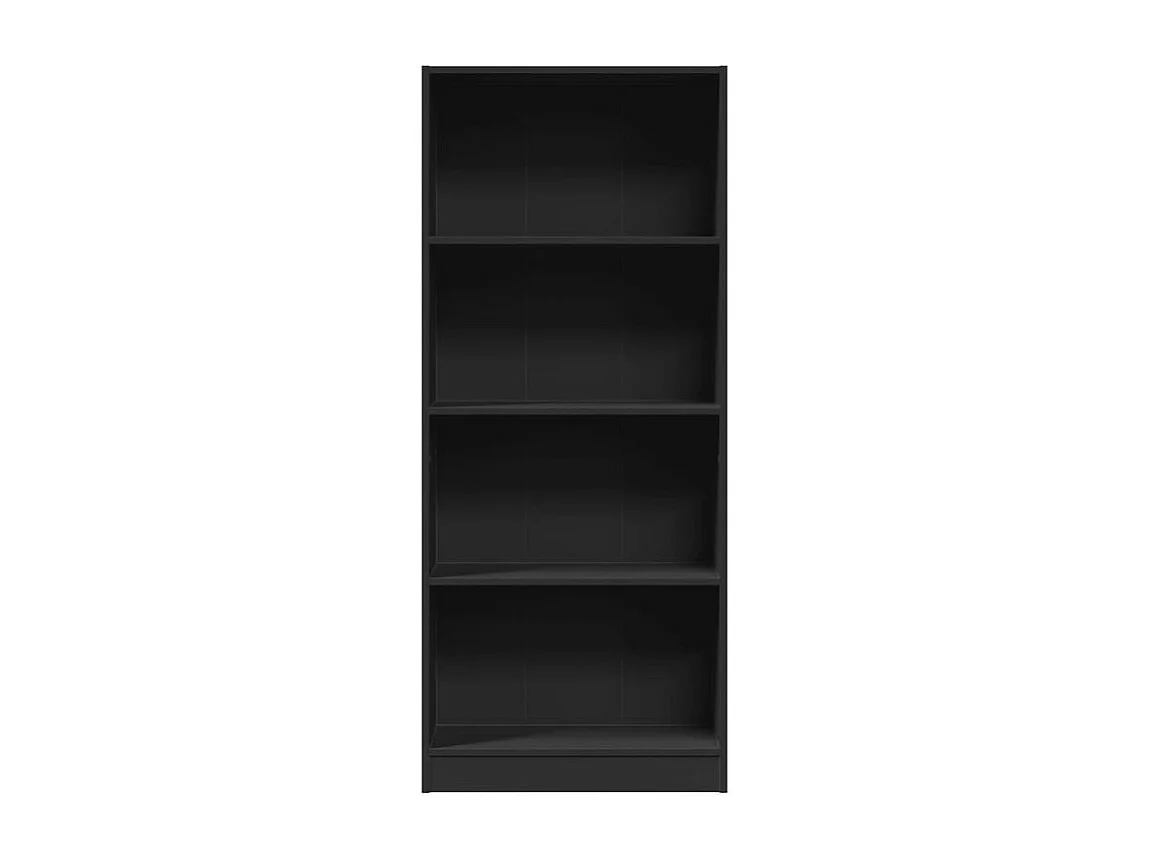 Bibliothèque noir 60x24x143 bois d'ingénierie