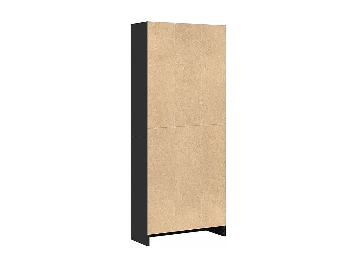 Bibliothèque noir 60x24x143 bois d'ingénierie