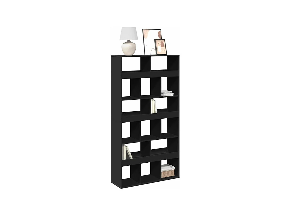 Bibliothèque noir 100x33x187,5 bois d'ingénierie