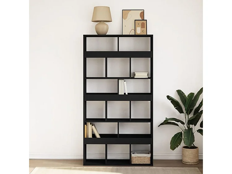 Bibliothèque noir 100x33x187,5 bois d'ingénierie