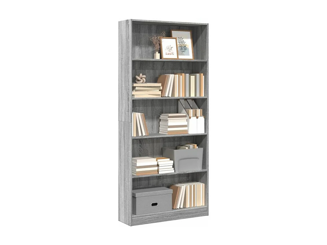 Bibliothèque sonoma gris 80x24x176 bois d'ingénierie