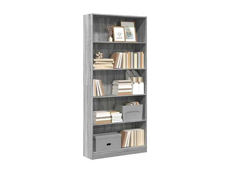 Bibliothèque sonoma gris 80x24x176 bois d'ingénierie