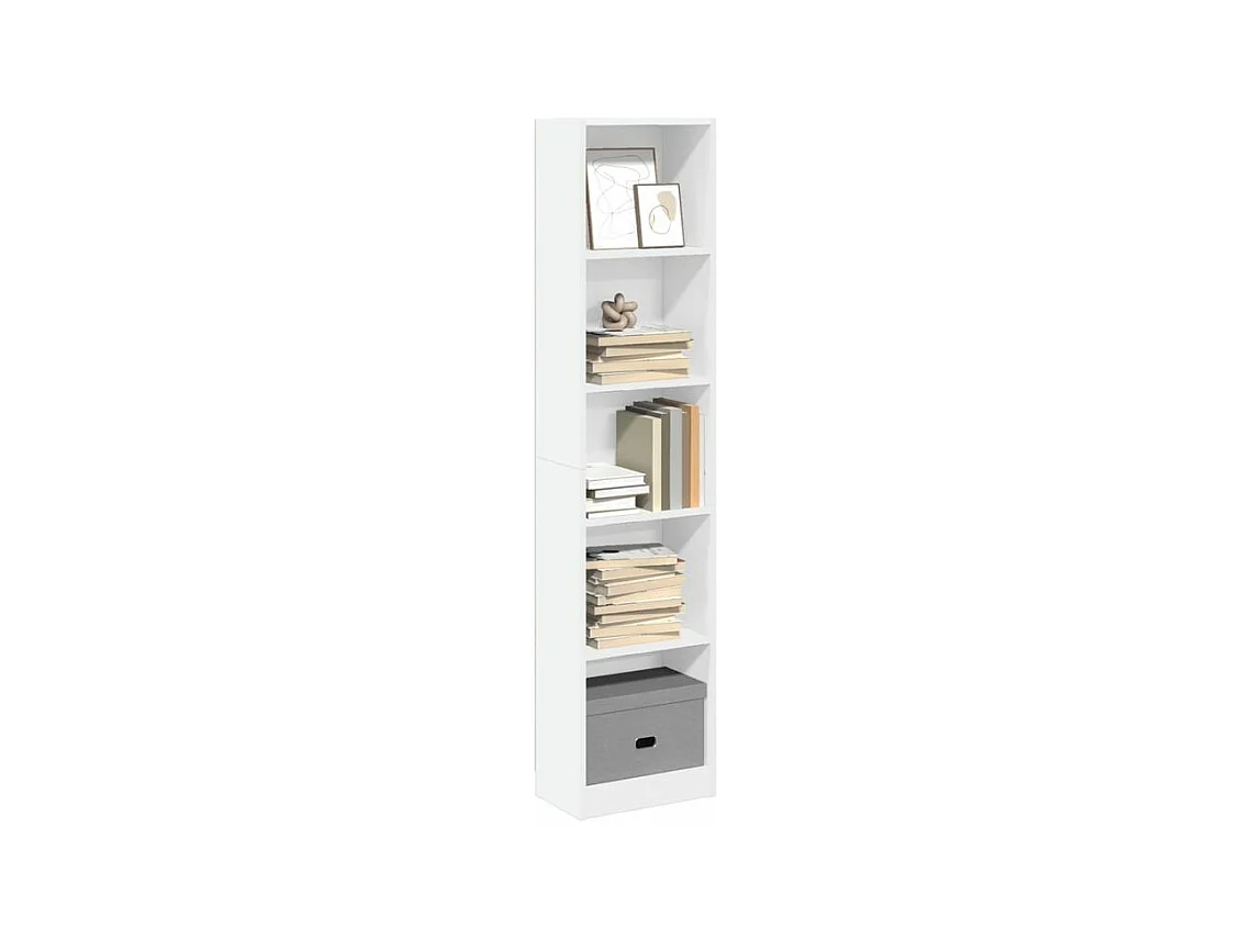 Bibliothèque blanc 40x24x176 bois d'ingénierie