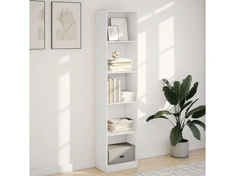 Bibliothèque blanc 40x24x176 bois d'ingénierie