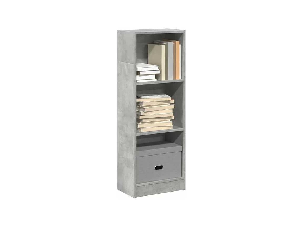 Bibliothèque gris béton 40x24x109 bois d'ingénierie