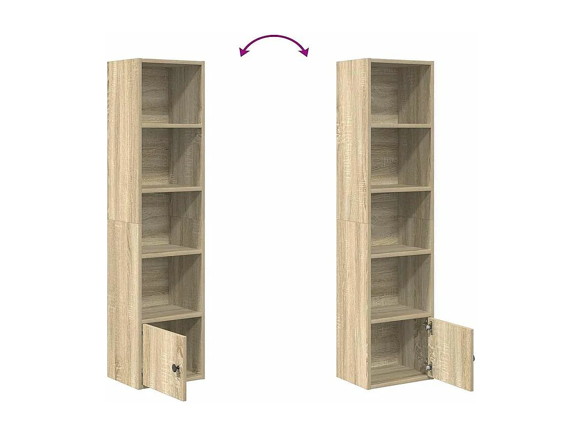 Bibliothèque chêne fumé 31x24x127 bois d'ingénierie
