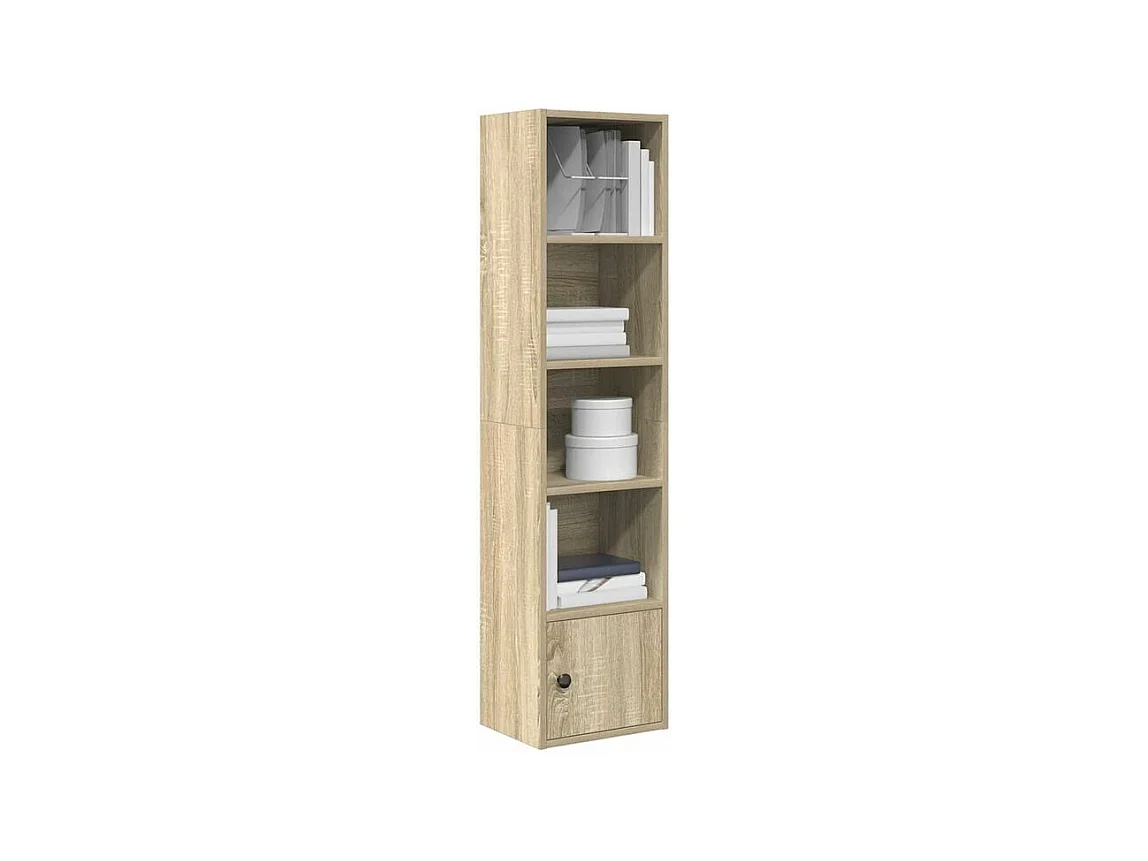Bibliothèque chêne fumé 31x24x127 bois d'ingénierie