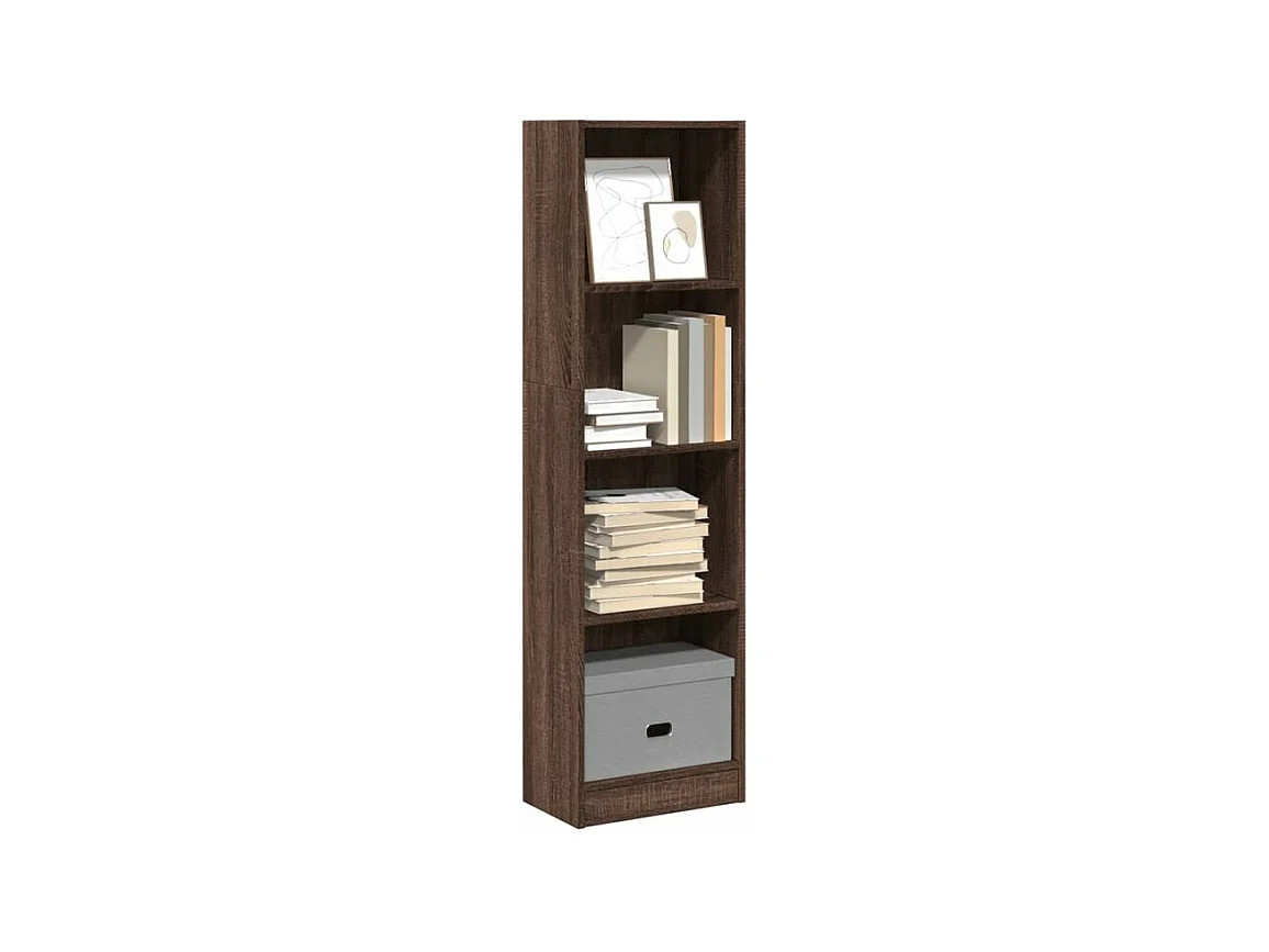 Bibliothèque chêne marron 40x24x143 bois d'ingénierie