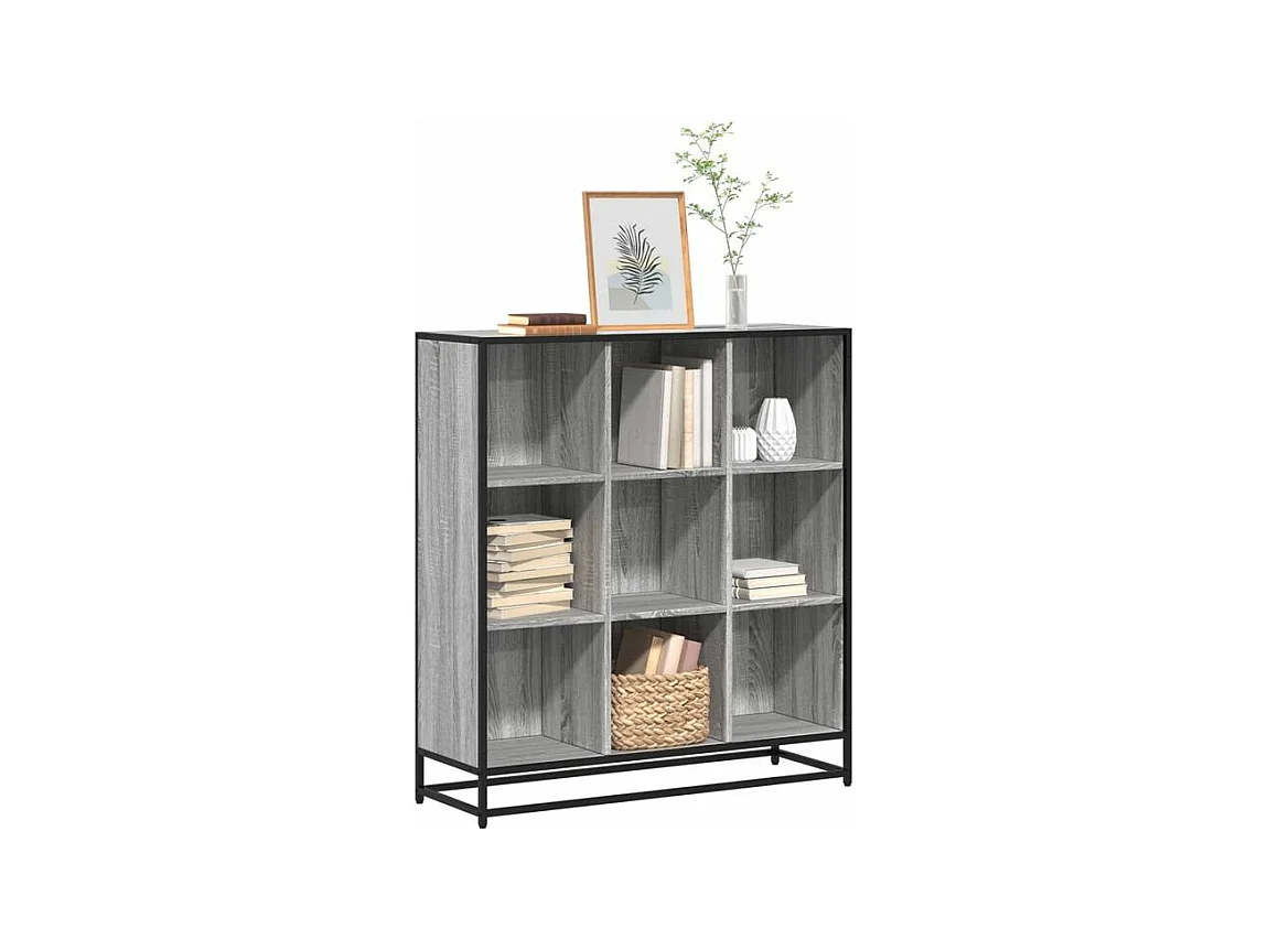Bibliothèque sonoma gris 97,5x33x107,5 bois ingénierie métal