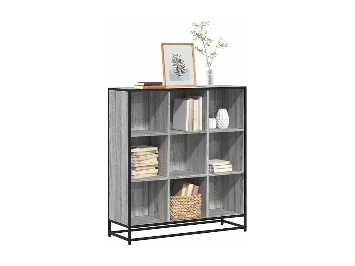 Bibliothèque sonoma gris 97,5x33x107,5 bois ingénierie métal