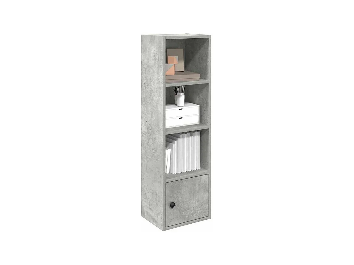 Bibliothèque gris béton 31x24x102 bois d'ingénierie