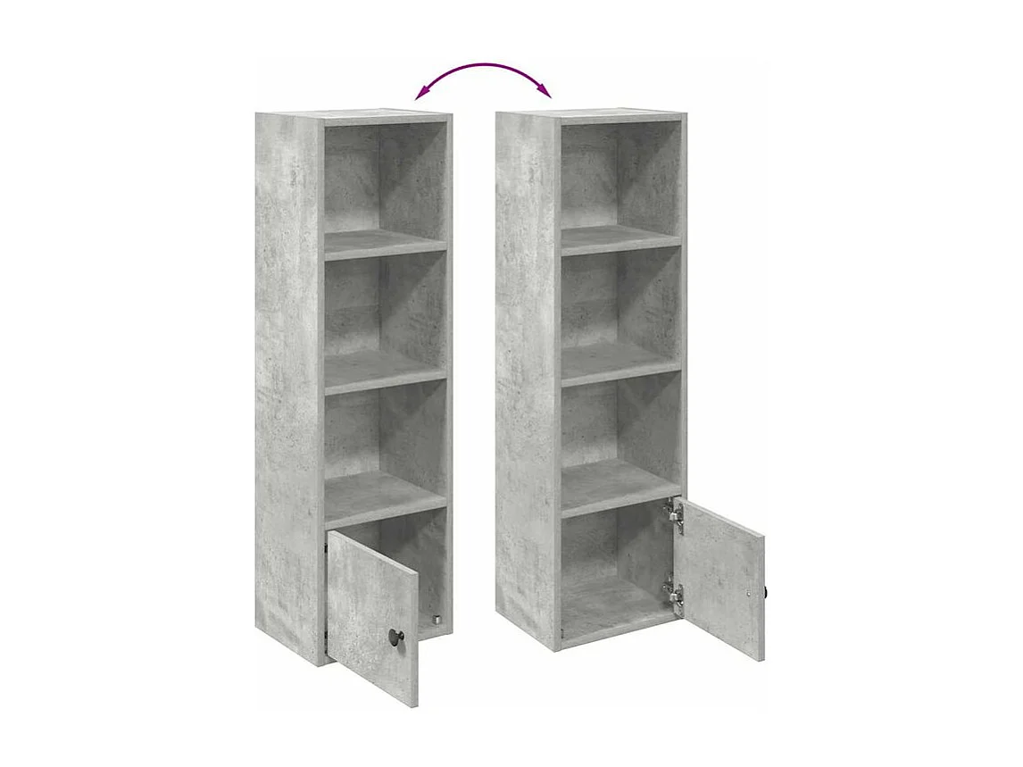 Bibliothèque gris béton 31x24x102 bois d'ingénierie