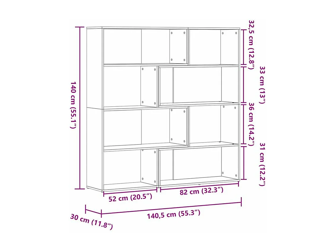Bibliothèque d'angle à 4 niveaux noir bois d'ingénierie