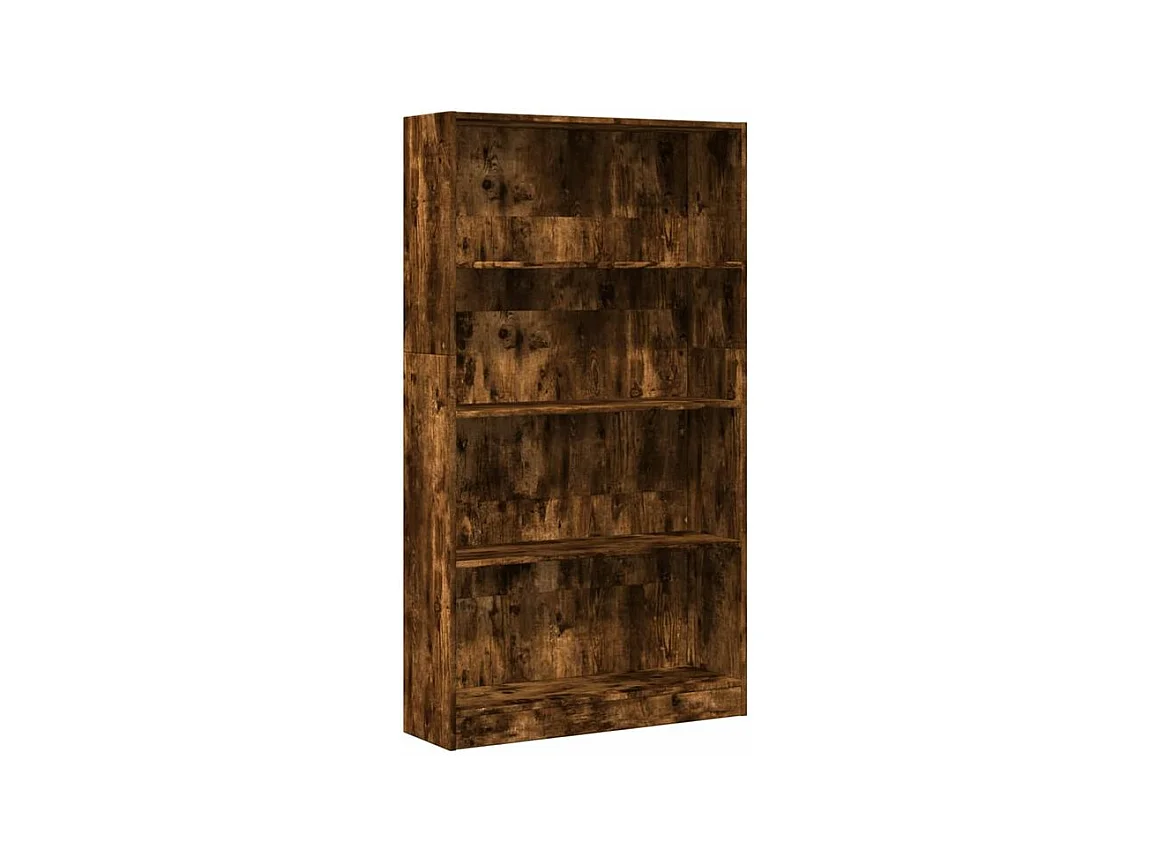 Bibliothèque chêne fumé 80x24x143 bois d'ingénierie
