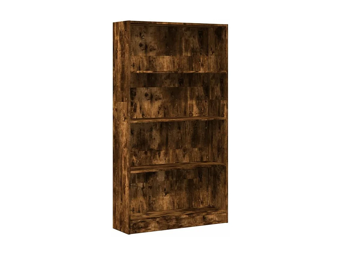 Bibliothèque chêne fumé 80x24x143 bois d'ingénierie