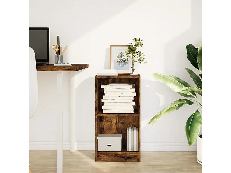 Bibliothèque chêne fumé 40x24x76 bois d'ingénierie