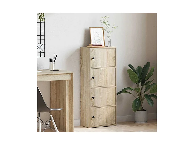 Bibliothèque gris béton 40x24x102 bois d'ingénierie