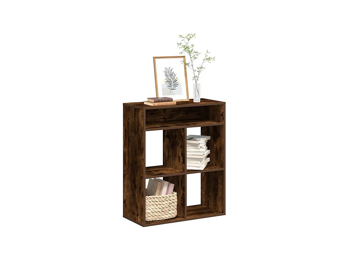 Bibliothèque chêne fumé 66x31x80 bois d'ingénierie