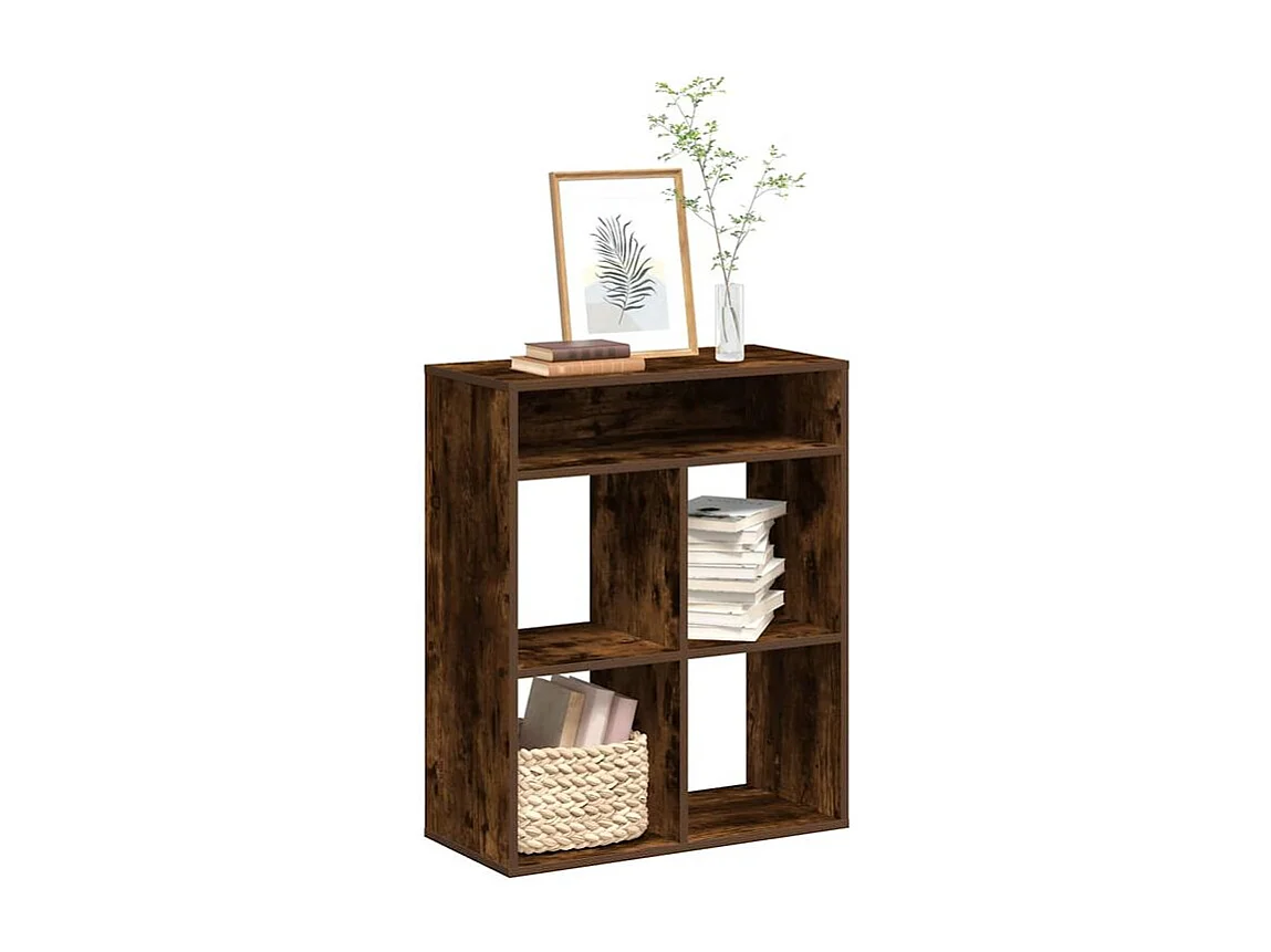 Bibliothèque chêne fumé 66x31x80 bois d'ingénierie