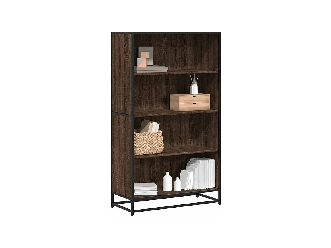 Bibliothèque chêne marron 80,5x35x139 bois d'ingénierie