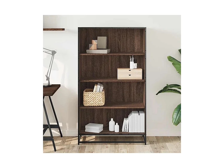 Bibliothèque chêne marron 80,5x35x139 bois d'ingénierie
