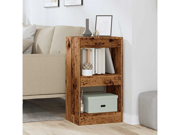 Bibliothèque-Cloison de séparation vieux bois 40x30x72