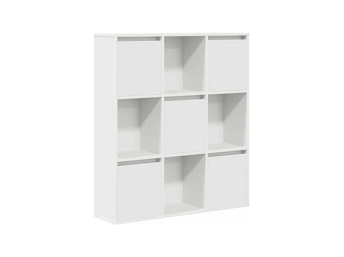 Meuble de rangement Kate 89cm - 4 niches 5 portes-Couleur Blanc