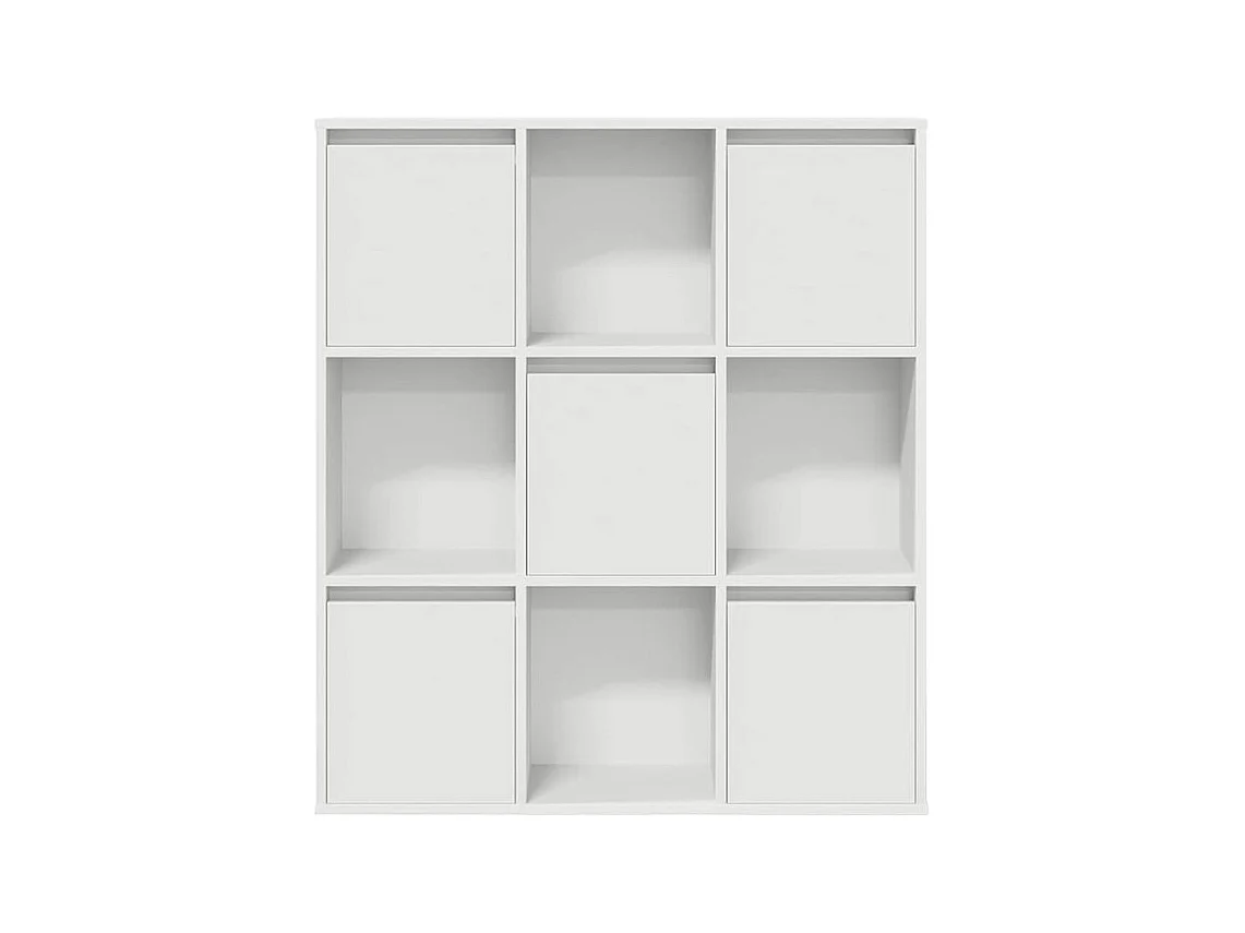 Meuble de rangement Kate 89cm - 4 niches 5 portes-Couleur Blanc