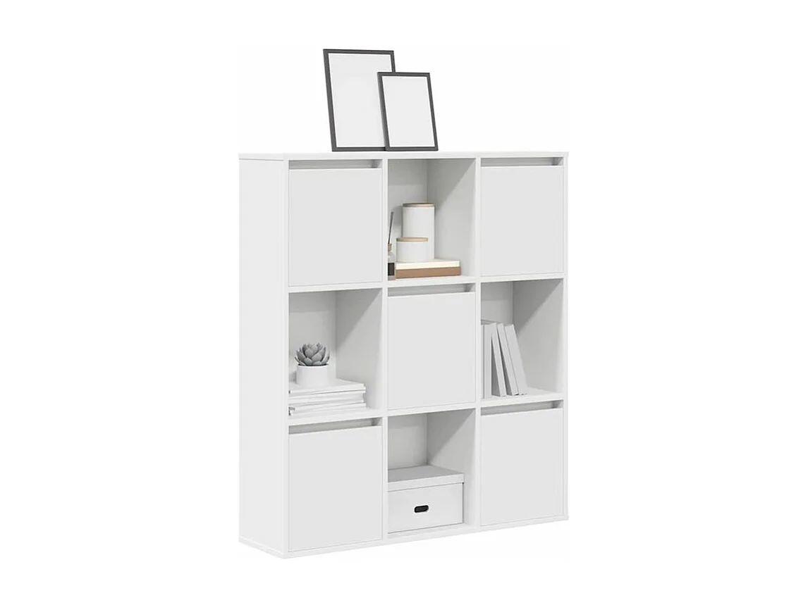 Meuble de rangement Kate 89cm - 4 niches 5 portes-Couleur Blanc