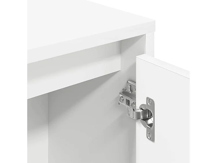 Meuble de rangement Kate 89cm - 4 niches 5 portes-Couleur Blanc