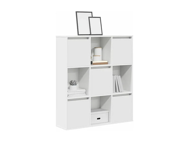 Meuble de rangement Kate 89cm - 4 niches 5 portes-Couleur Blanc
