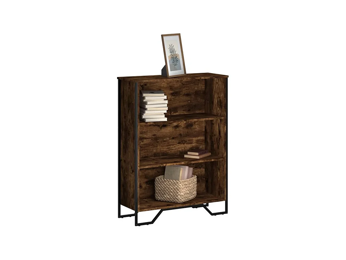 Bibliothèque chêne fumé 80x31x106 bois d'ingénierie